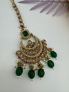 Polki Tikka Matt gold polish/Gold Tikka Only/Designer Tikka/Statement Hair accessories/Mattha Patti/Indian Temple earring/Bridal Jewelry