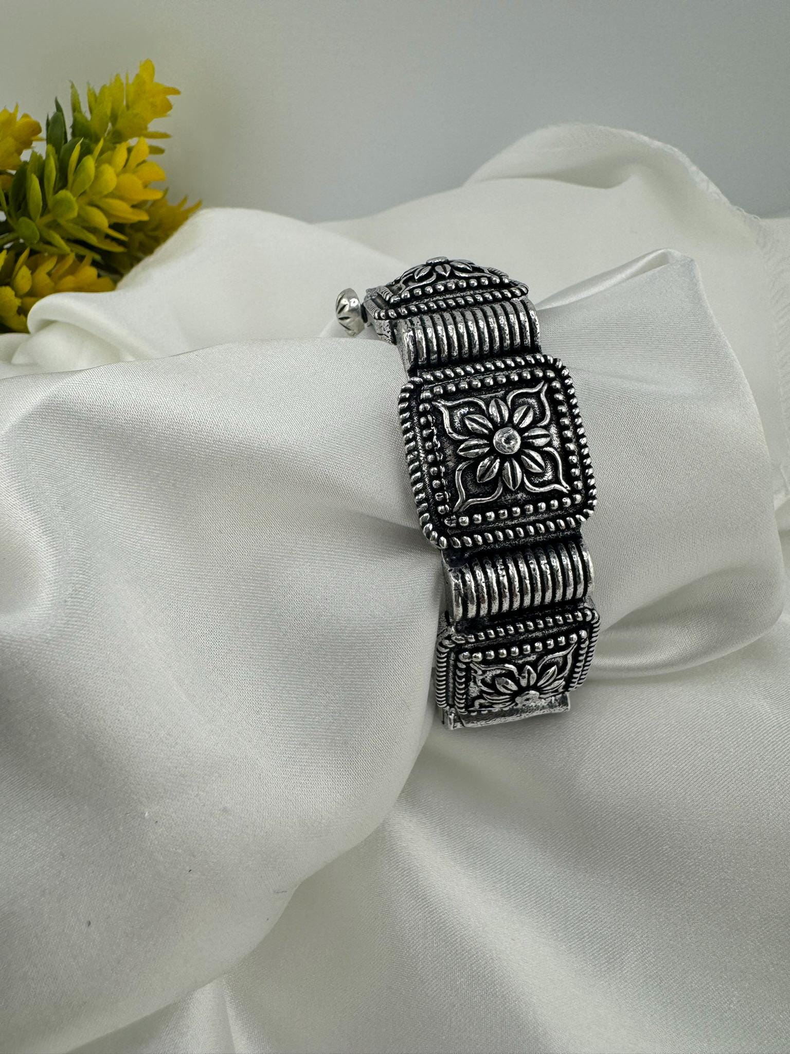 Openable Oxidized German Silver Designer One bangle only