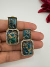 Premium Doublet Marble stone and Cubic Zirconia designer Drop earrings
