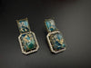 Premium Doublet Marble stone and Cubic Zirconia designer Drop earrings