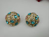 Premium Cubic Zirconia, Glass Crystals in gold is Swarovski inspired designer studs earrings