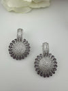 Premium Nano Setting Cubic Zirconia Chandelier earrings in Crystal stones in silver color Statement earrings
