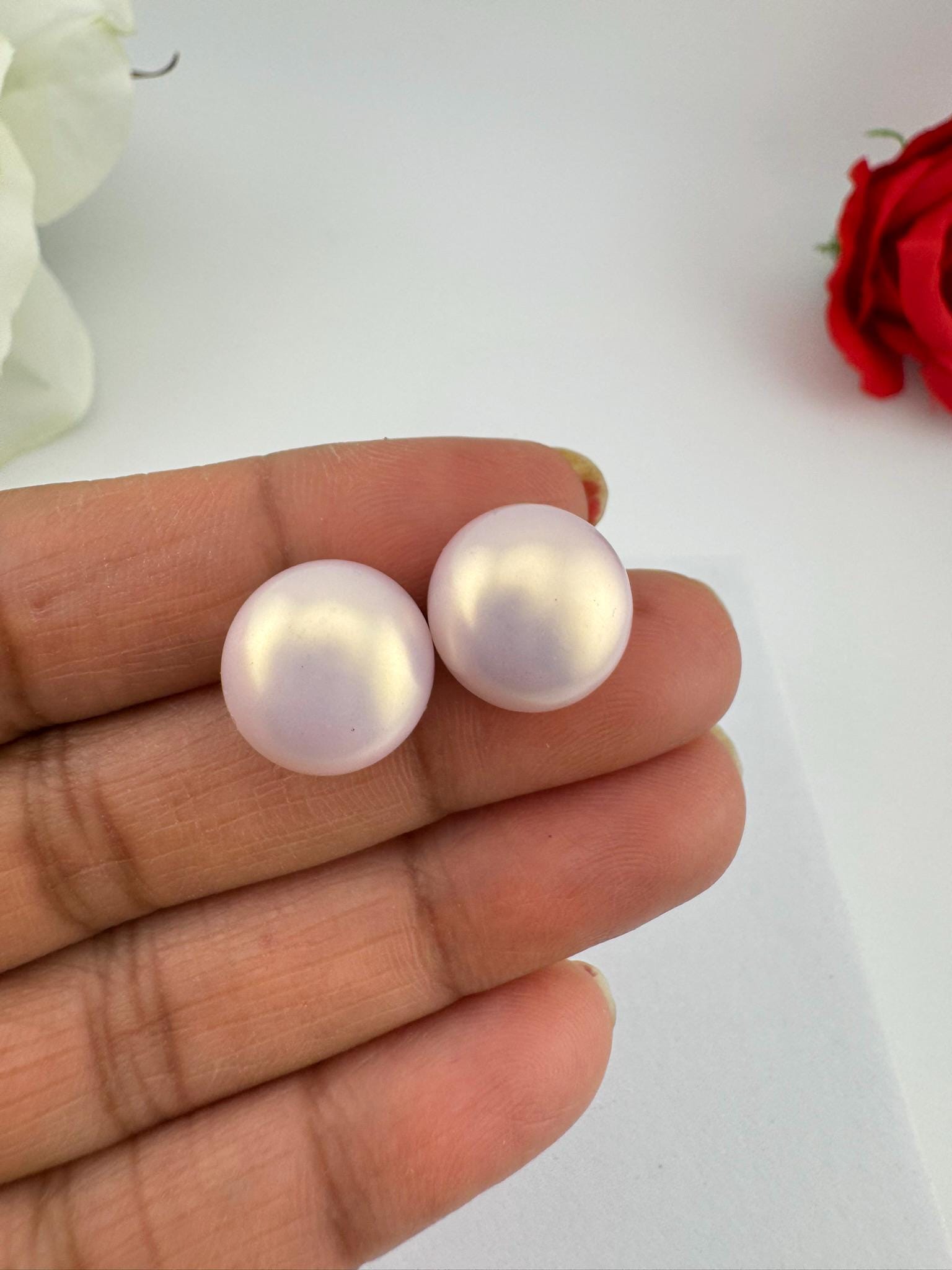 Premium Single Pearl Matt Finish Studs earrings