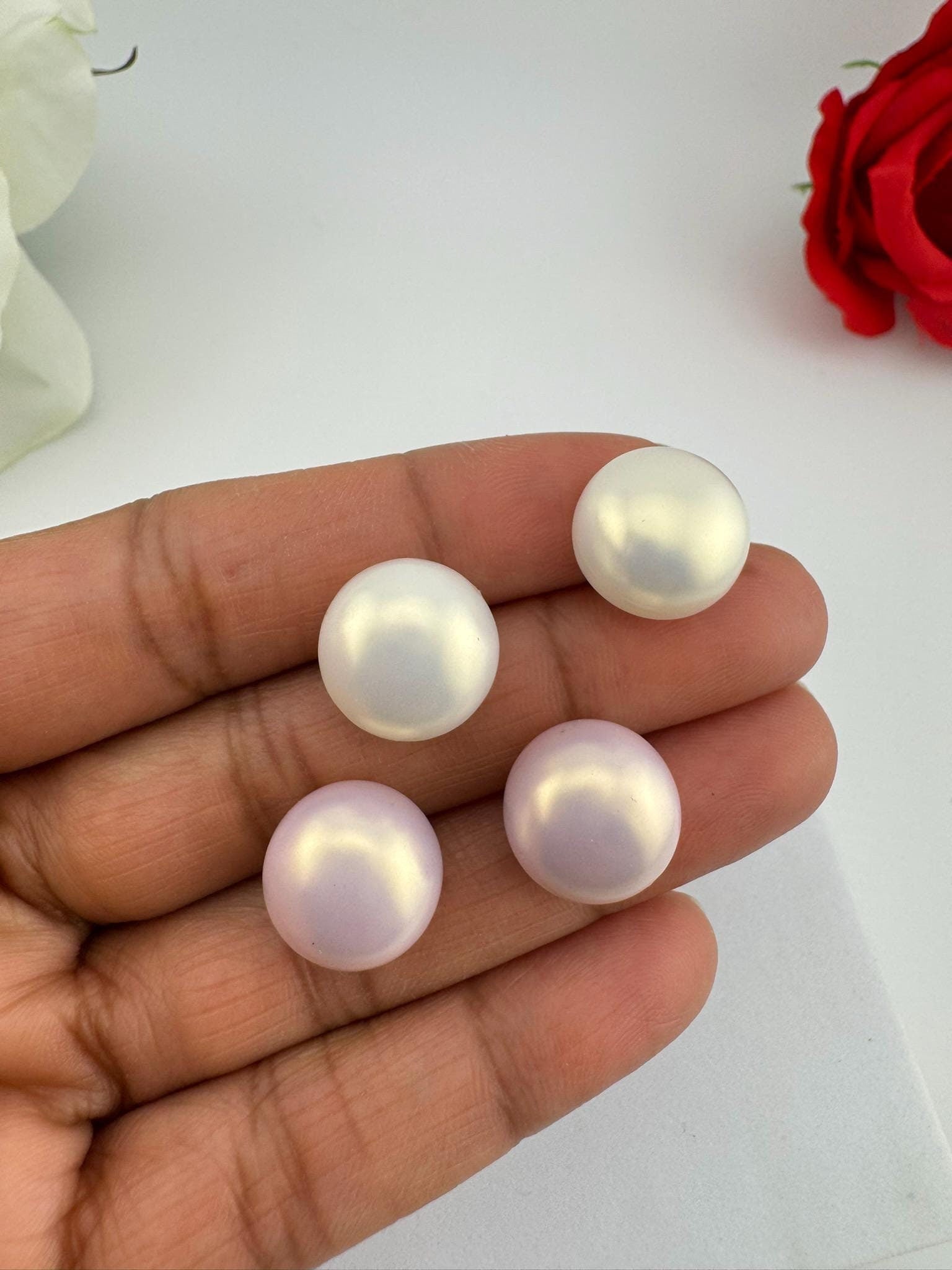 Premium Single Pearl Matt Finish Studs earrings