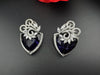 Premium Cubic Zirconia and Crystal stone in silver Polish Statement Studs earrings