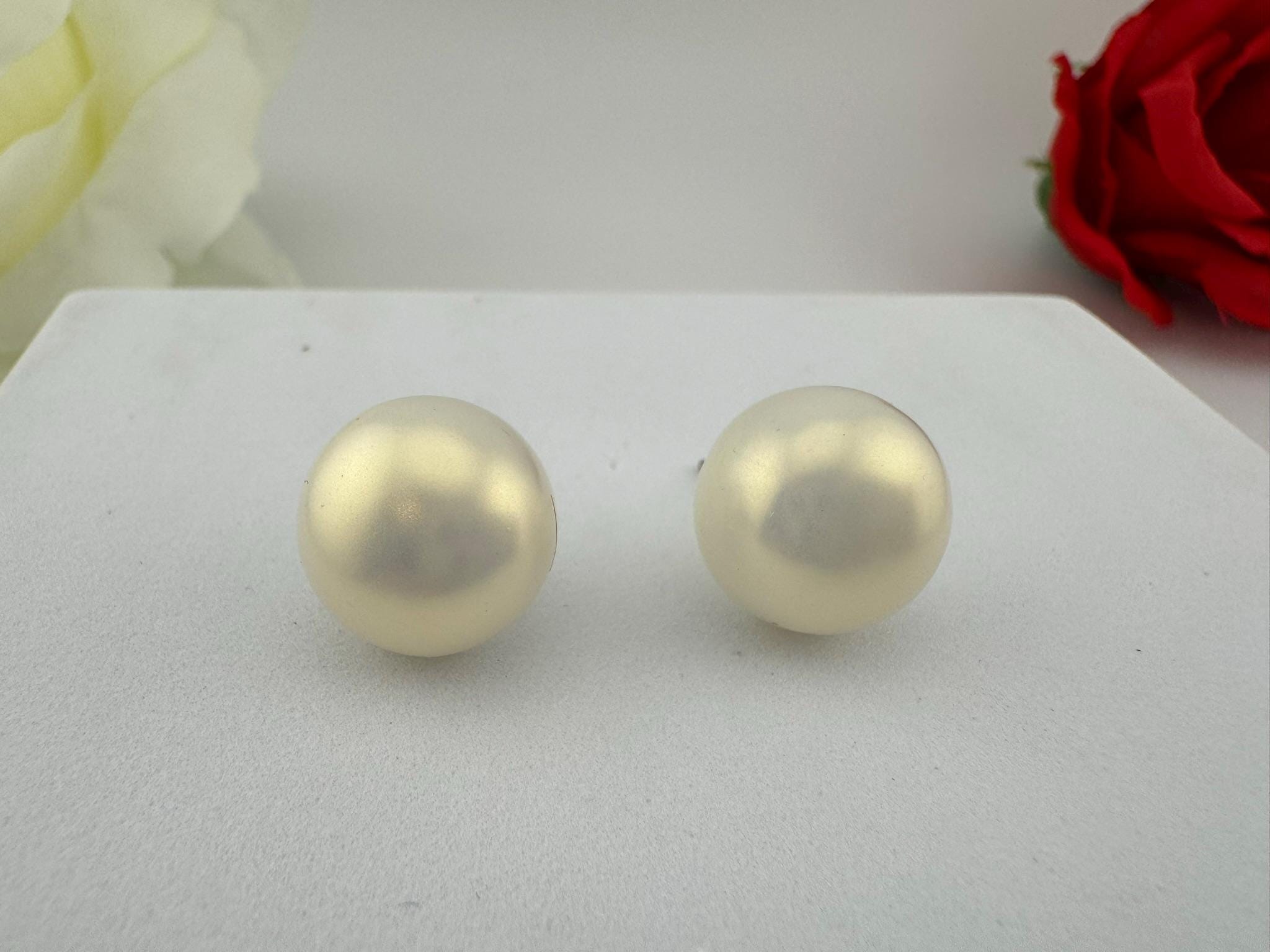 Premium Single Pearl Matt Finish Studs earrings