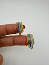 Premium Hoop earrings has Nano setting Cubic Zirconia and Stones is a designer Inspired Statement half Hoop earrings