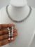 Premium American Diamond, Cubic Zirconia High Shine Sleek Necklace set with long earrings