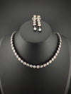 Premium American Diamond, Cubic Zirconia High Shine Sleek Necklace set with long earrings