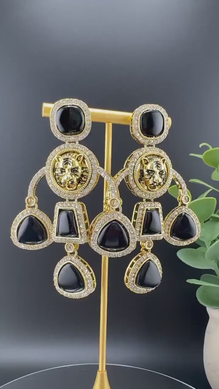 Inspired By Sabyasachi earring Chand Bali, Chandelier Long earring