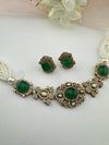 Moissanite Kundan, Pearls, CZ, Stones Choker necklace set, Indian Bridal Jewelry, chic set
