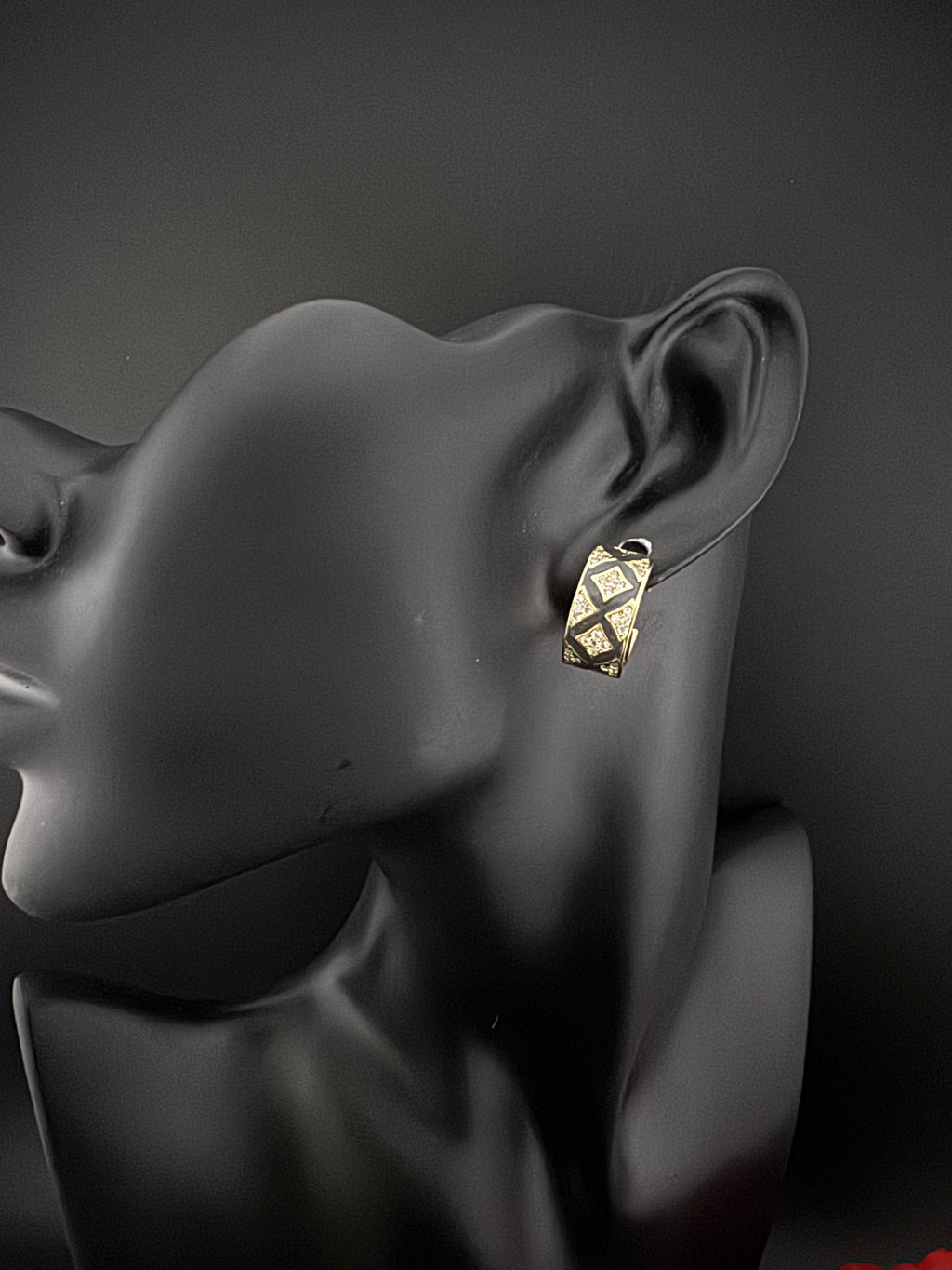 Cubic Zirconia and Enamel hoops, Indian jewelry, everyday lightweight earrings/Bridesmaid Gift/designer hoops/Small Statement hoops