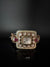 Ruby Green Moissanite Kundan, MOP, CZ Adjustable Bracelet Bangle, Gold Polish (Fits size 2.6")