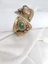 Amrapali,gold plated with stones Covered Cuff Banglebracelet (Fits 2.6" upto wrists sizes)