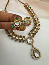 Stones, CZ, Kundan Gold necklace set, Indian Bridal Jewelry set