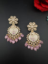 Enamel and Gold Kundan Chandelier Long Earrings, High shine Bridal Moissanite CZ, Designer Earrings