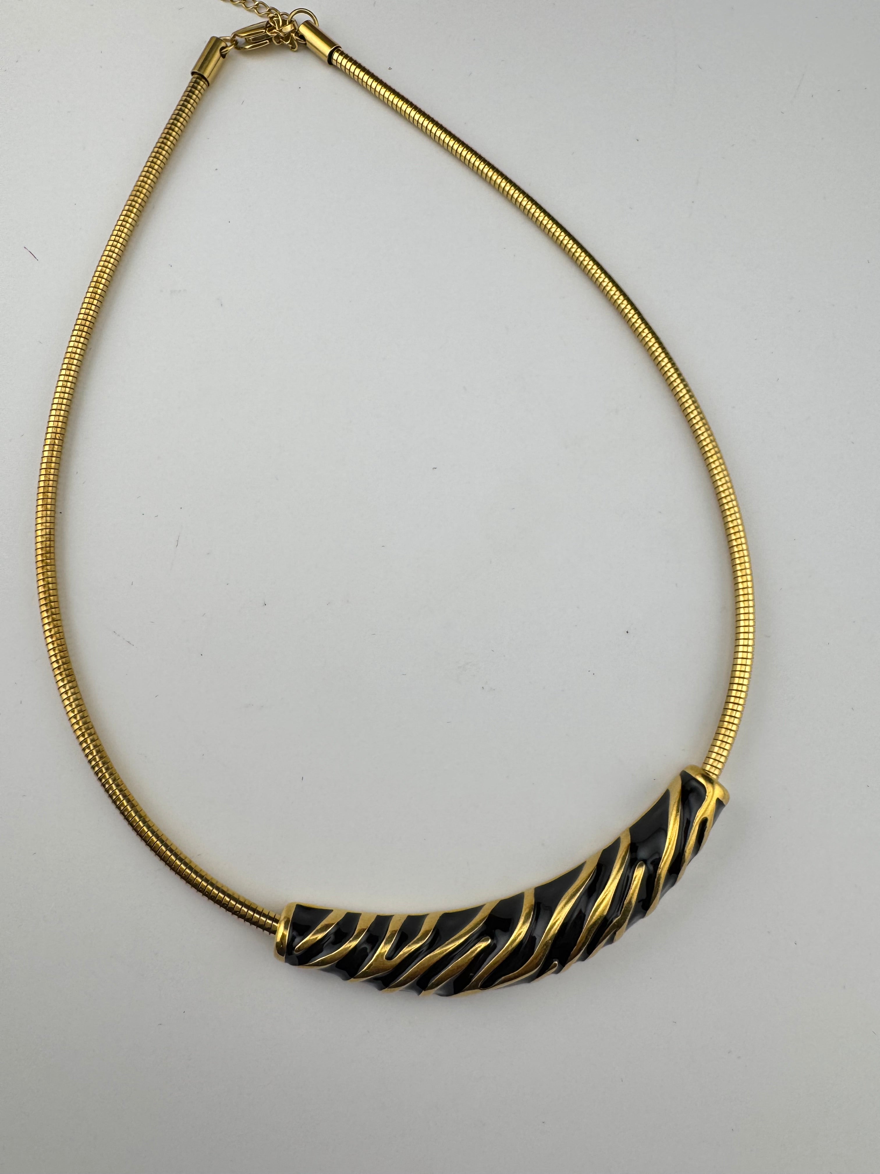 Premium Quality Contemporary NECKLACE ONLY/Black Gold necklace/Designer inspired/Indian jewelry/Sleek Necklace/everyday wear/handmade