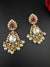 Purple and Gold Kundan, Pearls Chandelier Long Earrings, Bridal, Moissanite, CZ, Designer jewelry