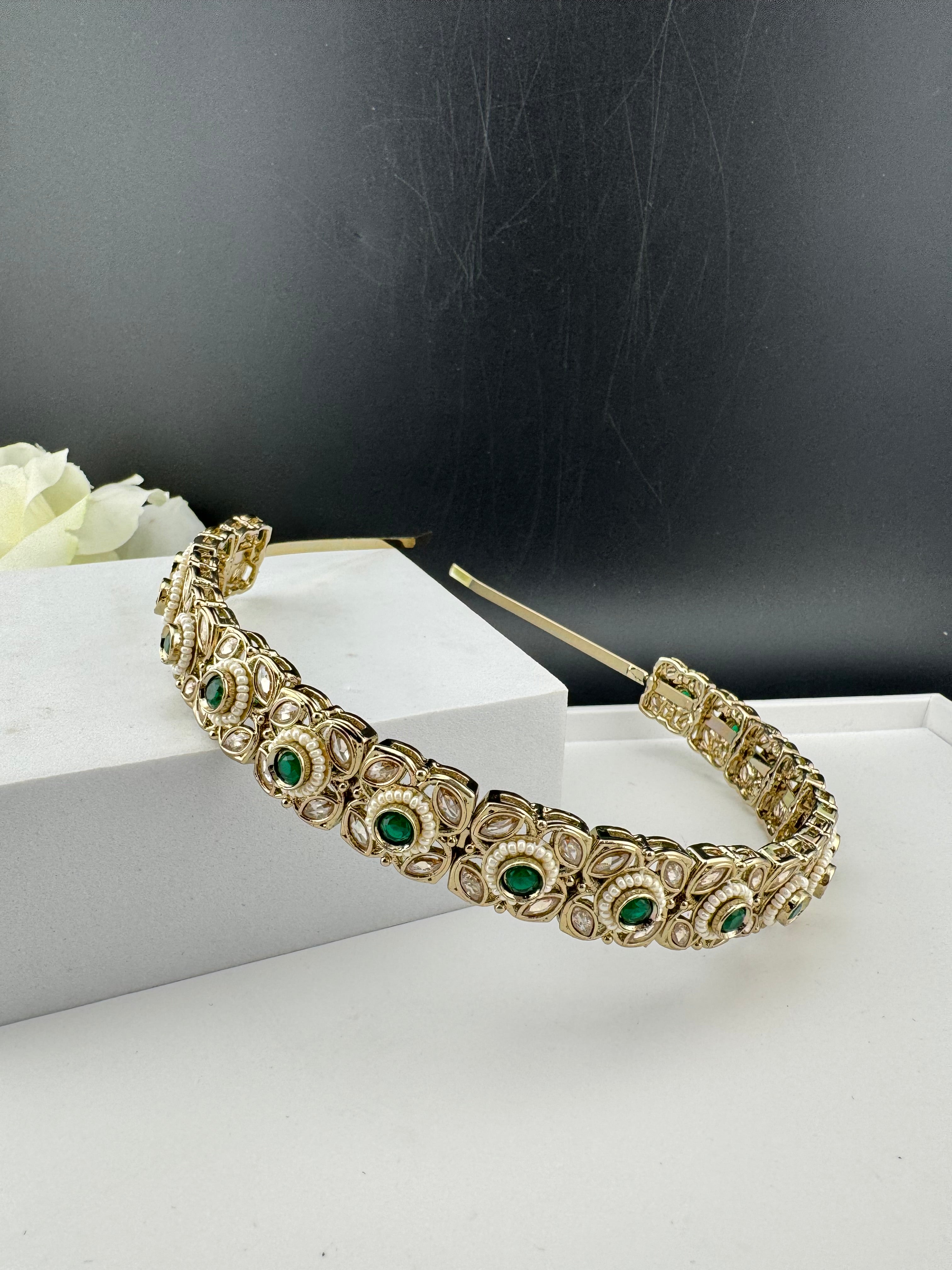 Gold Kundan Hair band or Hair Accessories, Indian Headband, Sheesh Phool, Bridal Matha Patti/Sheesh Patti/Matha phool