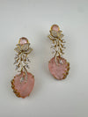 Pink and Gold, Doublet Stone Chandelier Drop Earrings, Bridal, CZ, Designer jewelry