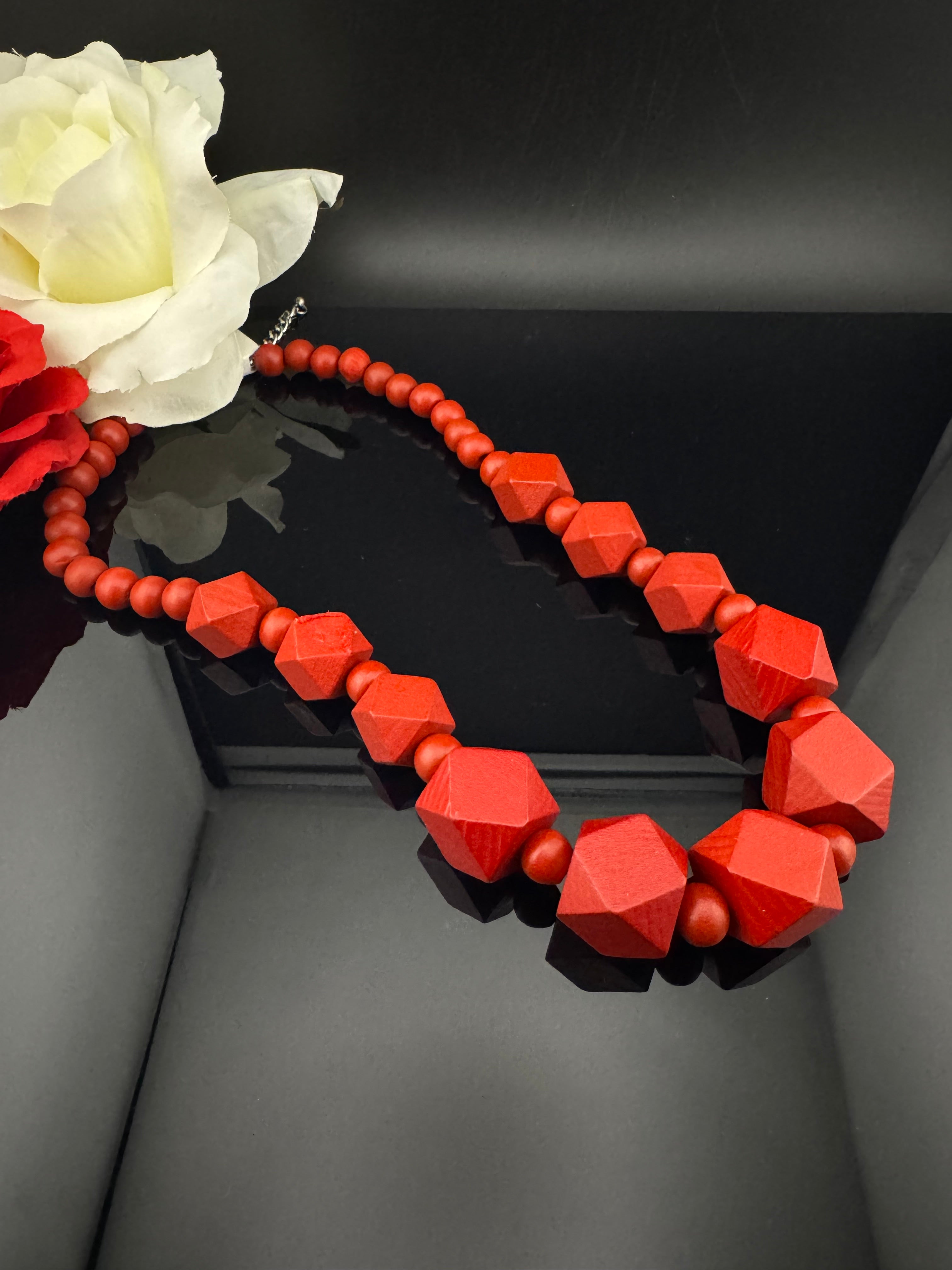 Premium Quality Wooden NECKLACE ONLY in geometric design necklace which is Designer inspired for everyday and party wear