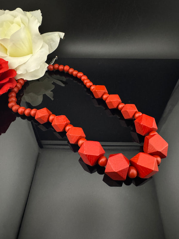 Premium Quality Wooden NECKLACE ONLY in geometric design necklace which is Designer inspired for everyday and party wear