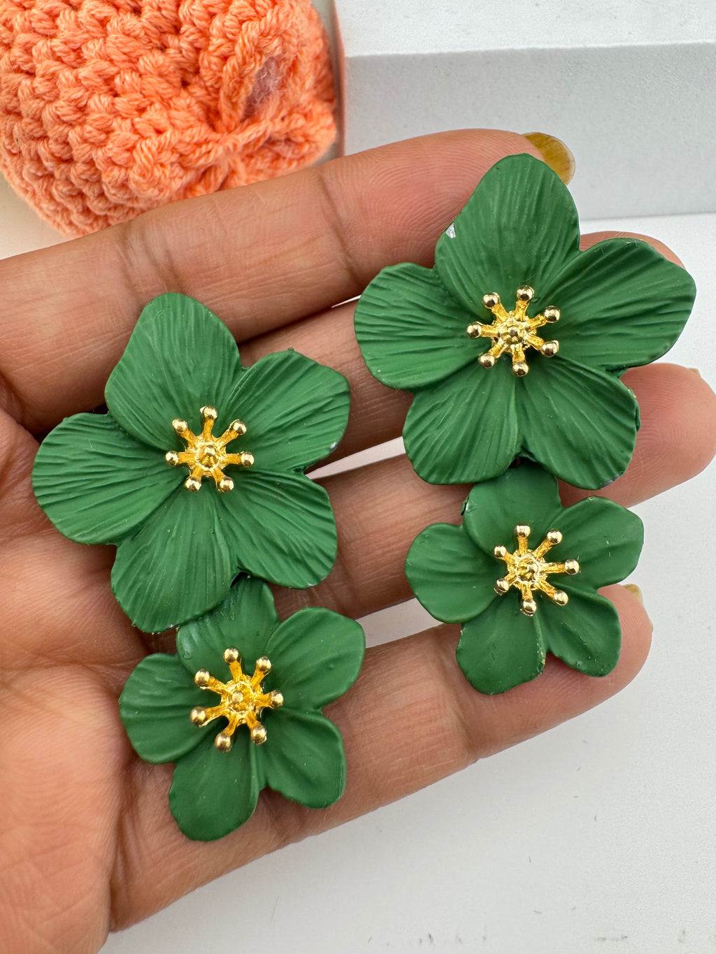 Premium High Quality long drop earrings, lightweight Brass and Acrylic material flower Earrings for party wear/Bridesmaid gift