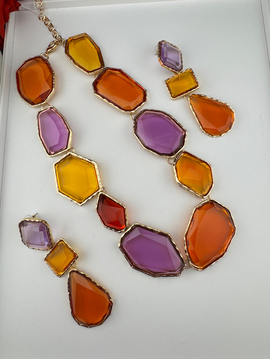 Premium Quality Contemporary NECKLACE ONLY/Clear necklace/Designer inspired/Indian jewelry/Sleek Necklace/everyday wear/handmade