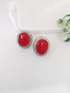 Cubic Zirconia, American Diamond,Doublet stone studs earrings, Indian Jewelry
