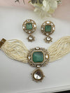 Hydro beads, CZ, Doublet Stones Choker necklace set, Indian Bridal Jewelry, chic set