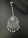 Silver Cubic Zirconia/Diamond Tikka, Indian Maang Tikka, Headpiece, Bridal jewelry