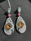 Swarovski inspired Crystal, cubic zirconia, diamonddangle earrings, Indian Jewelry