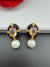 Designer inspired Enamel and Stone Pearls drop earrings, Statement jewelry, Indian Jewelry, Drop and Studs earrings, Bridesmaid Gift