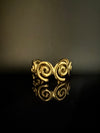 Brushed finished Gold Chunky Cuff Bracelet Bangle, Anti Tarnish, fits sizes upto 2.6"