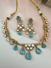Kundan, CZ, Doublet Stone collar flexible necklace set, Indian Bridal Jewelry set