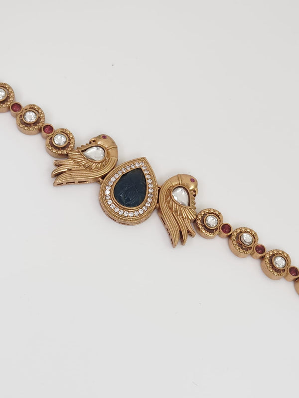 Kundan, Moissanite, Stone Amrapali choker necklace set, Indian Bridal Jewelry
