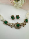 Moissanite Kundan, Pearls, CZ, Stones Choker necklace set, Indian Bridal Jewelry, chic set