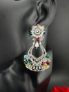 Premium Cubic Zirconia Pearl Chandelier Drop earrings is designer Inspired, Statement Drop Dangle earring, Bridal, Party, Wedding jewelry,