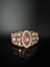 Moissanite Kundan, MOP, CZ Adjustable Bracelet Bangle, Gold Polish Designer Bangle