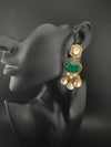 Gold Kundan, Stone Chandelier Drop Earrings, Bridal, Moissanite, CZ, Designer jewelry
