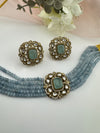 Moissanite Kundan, Hydro beads, CZ, Stones Choker necklace set, Indian Bridal Jewelry, chic set