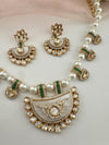 Kundan, Moissanite, MOP, CZ Flexible Gold necklace set, Indian Bridal Jewelry