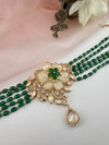 Kundan, Moissanite, MOP, CZ, Pearls Flexible Gold Choker necklace set, Indian Bridal Jewelry