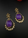 Kundan, CZ, Gold, Doublet Stone Chandelier Long Drop Earrings, Moissanite, CZ, Designer jewelry