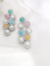 Crystal Stone, pearls dangle, Victorian Earrings, Cubic Zirconia, AD, CZ, Indian Jewelry