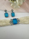 Small Pearls, CZ, Doublet Stones Choker necklace set, Indian Bridal Jewelry, chic set