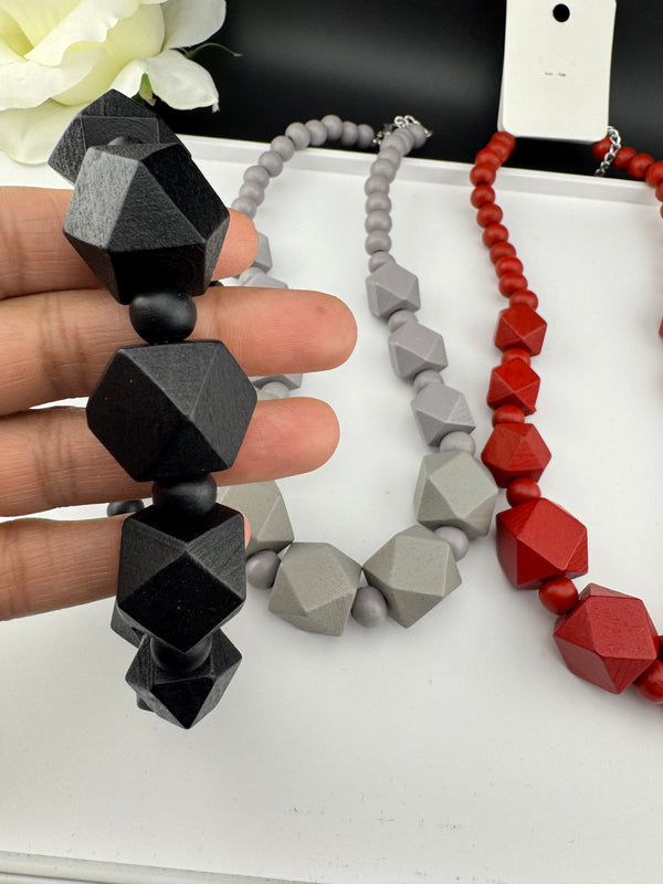 Premium Quality Wooden NECKLACE ONLY in geometric design necklace which is Designer inspired for everyday and party wear
