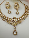 Moissanite Kundan Gold necklace set, Indian Bridal Jewelry set