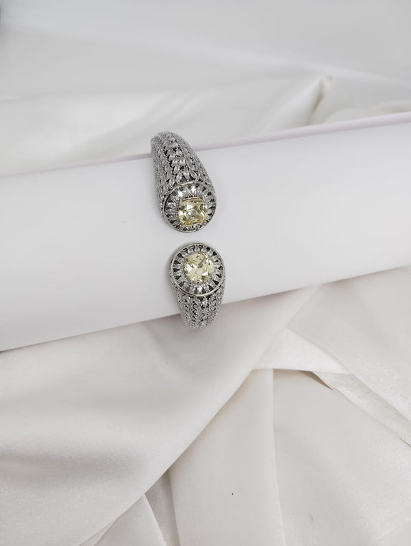 Openable Designer Cuff bracelet with Stones, American Diamonds, crystal stones, CZ, Fits size upto 2.6"
