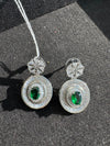Cubic Zirconia, Diamond, stone, Silver Polish Designer inspired Dangle Drop earrings, Indian Jewelry